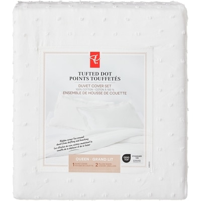 President's Choice Queen Tufted Dot Duvet Cover 3 Piece Set 1 ea, $99.00/1ea