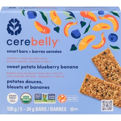 Cerebelly Barres sensees, patates douces, bleuets et bananes 120 g, 5,83 $/100g