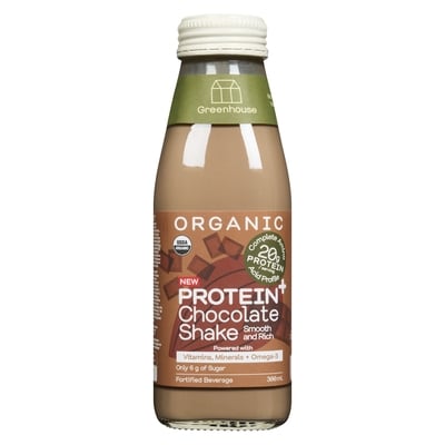 Greenhouse Protein Shake Chocolate Organic 300 ml, $2.00/100ml