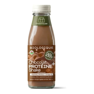 Greenhouse Boisson protéinée végétale biologique au chocolat 300 ml, 2,33 $/100ml