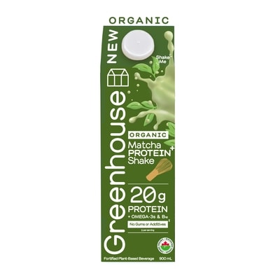 Greenhouse Organic Protein Shake, Matcha 900 ml, $1.44/100ml