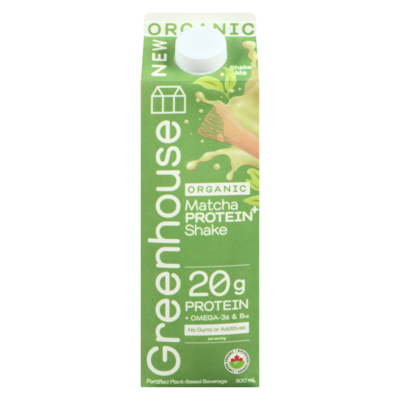 Greenhouse Organic Protein Shake, Matcha 900 ml, $1.44/100ml