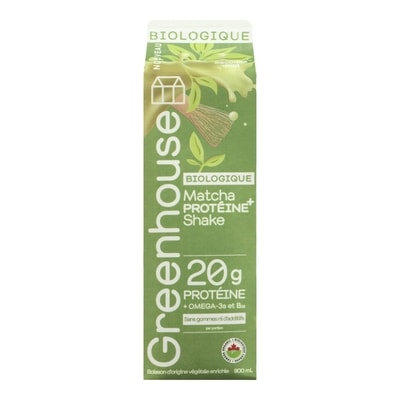 Greenhouse Boisson protéinée végétale biologique au matcha 900 ml, 1,22 $/100ml