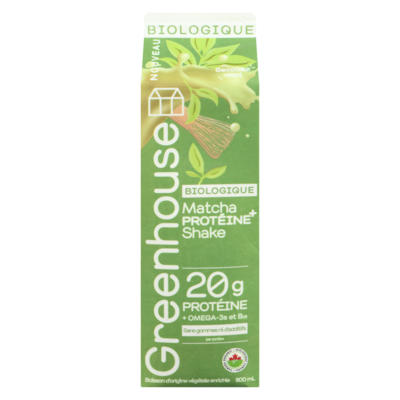 Greenhouse Shake protéiné biologique matcha 900 ml, 1,44 $/100ml