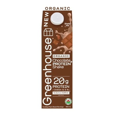 Greenhouse Protein Shake Chocolate Organic 900 ml, $1.44/100ml