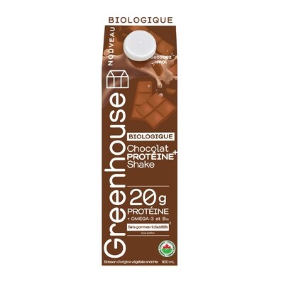 Greenhouse Shake protéiné chocolat biologique 900 ml, 1,33 $/100ml