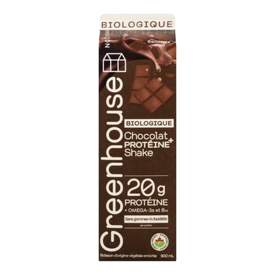 Greenhouse Boisson protéinée végétale biologique au chocolat 900 ml, 1,22 $/100ml