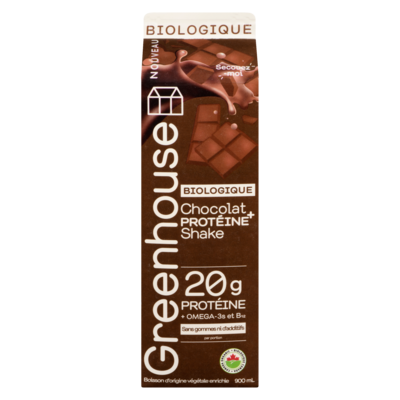 Greenhouse Shake protéiné chocolat biologique 900 ml, 1,44 $/100ml