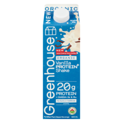 Greenhouse Protein Shake Vanilla Organic 900 ml, $1.44/100ml