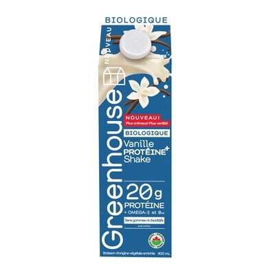 Greenhouse Shake protéiné vanille biologique 900 ml, 1,44 $/100ml