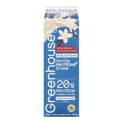 Greenhouse Boisson protéinée végétale biologique à la vanille 900 ml, 1,22 $/100ml