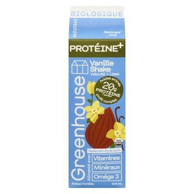 Greenhouse Shake protéiné vanille biologique 900 ml, 1,44 $/100ml