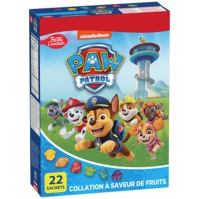 Betty Crocker Paw Patrol Snacks Aromatisés Aux Fruits, Sans Gluten, 22 ct 498 g, 1,60 $/100g