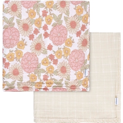 Gerber 2pk Muslin Blanket - Retro Floral  2 ea, $10.62/1ea
