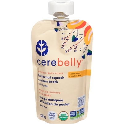 Cerebelly Puree biologiques pour bebes, courge musquee et bouillon de poulet avec thym 128 ml, 3,51 $/100ml