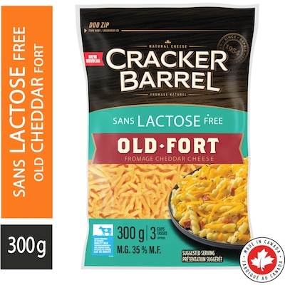 Cracker Barrel Lactose Free Old Cheddar Shredded Chesse 300 g, $2.66/100g