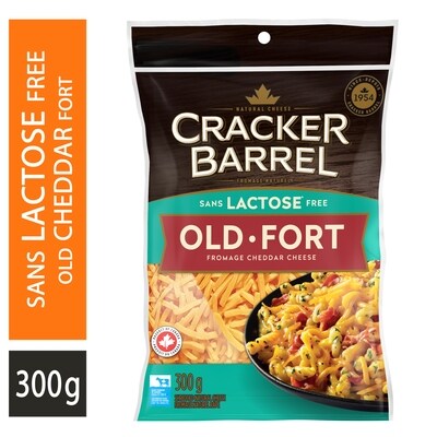 Cracker Barrel Fromage Râpé Sans Lactose Cheddar Fort 300 g, 2,66 $/100g