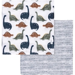 2pk Muslin Blanket - Dino Time 