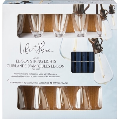 Life at Home Solar Edison String Lights 10 Count 1 ea, $29.00/1ea