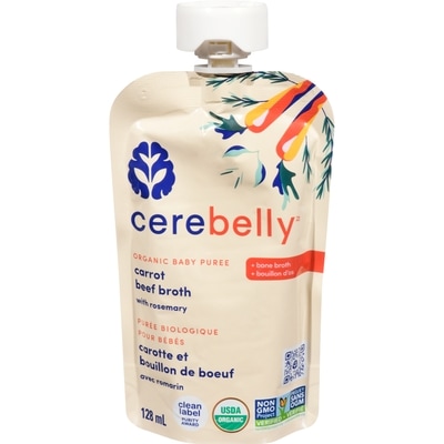 Cerebelly Puree biologiques pour bebes, carotte et bouillon de boeuf avec romarin  128 ml, 3,51 $/100ml