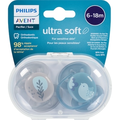 Philips Pacifier Ultra Soft 6-18m 2 ea, $4.00/1ea