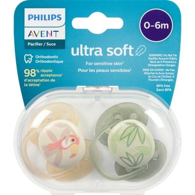 Philips Pacifier Ultra Soft 0-6m 2 ea, $4.00/1ea