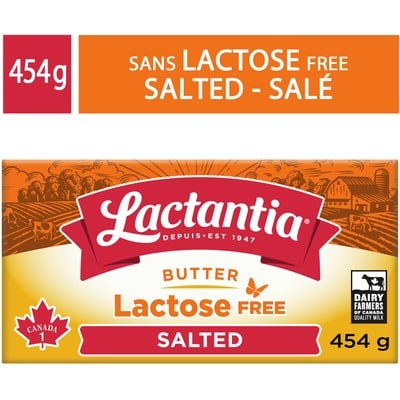 Lactantia Lactose Free Butter Salted 454 g, $1.98/100g
