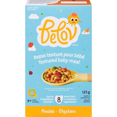 Belov Repas texturé pour bébé poulet 9+ mois 125 g, 7,99 $/100g