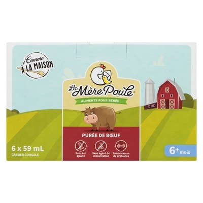 Aliments pour bébés purée de bœuf 6+ mois