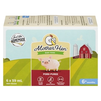 Mother Hen Baby Food Pork Puree 6+ Months 59 ml, $20.32/100ml