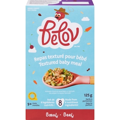 Belov Repas texturé pour bébé bœuf 9+ mois 125 g, 7,99 $/100g