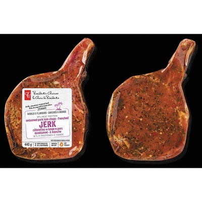 President's Choice World Of Flavours Jerk Frenched Pork Loin Chops 440 g, $1.88/100g