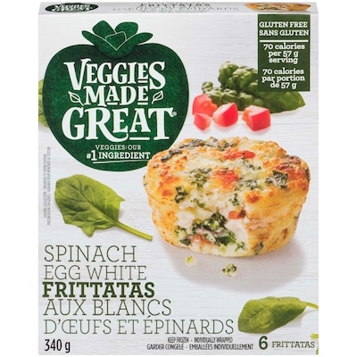 Garden Lites VEGGIES MADE GREAT Spinach Egg White Frittatas 340 g, $3.67/100g