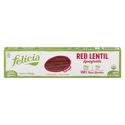 Felicia Gluten Free Pasta Red Lentil Spaghetti Organic 250 g, $2.80/100g