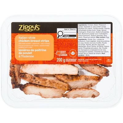 Ziggy's Italian-Style Chicken Breast Strips 200 g, $4.00/100g