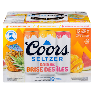 Coors Boisson à la vodka alcoolisée avec arôme naturel caisse brise des îles (Pièce d’identité requise au moment du ramassage) 12x355.0 ml, 0,90 $/100ml