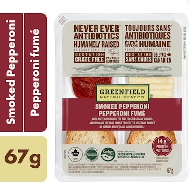 Greenfield Natural Meat Co. Smoked Pepperoni Snack Kit 67 g, $6.72/100g