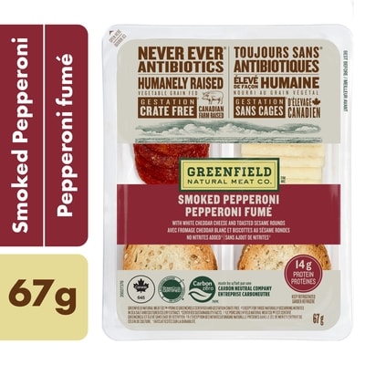 Greenfield Natural Meat Co. Smoked Pepperoni Snack Kit 67 g, $7.45/100g