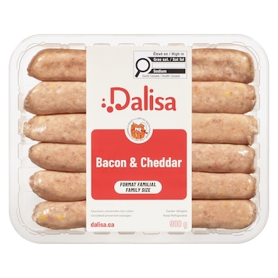Dalisa Uncooked Preserved Sausages Bacon & Cheddar Family Pack 900 g, $1.67/100g