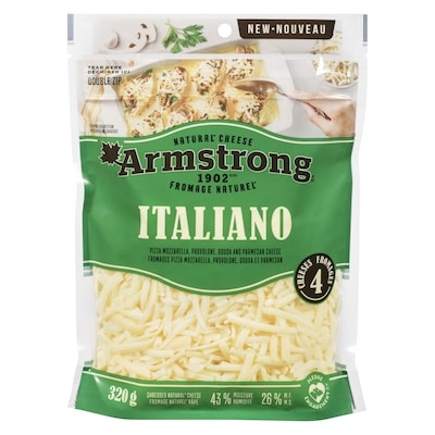 Armstrong Italiano Natural Shredded Cheese 320 g, $1.53/100g