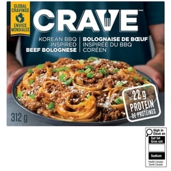 Crave Repas surgelé à la bolognaise de bœuf inspiré du barbecue coréen 312 g, 1,28 $/100g