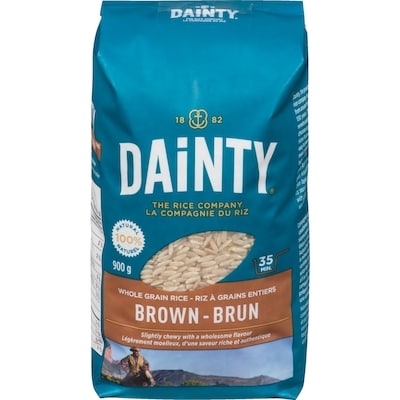 Riz Dainty Riz à graines entiers brun 900 g, 0,61 $/100g