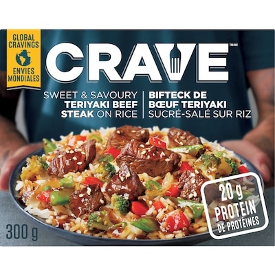 Crave Sweet & Savoury Teriyaki Beef Steak On Rice Frozen Meal 300 g, $2.00/100g