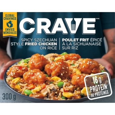 Crave Spicy Szechuan Style Fried Chicken On Rice Frozen Meal 300 g, $2.16/100g