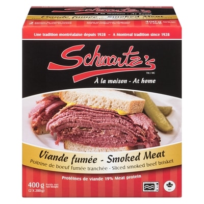 Schwartz's Smoked Meat Sliced Smoked Beef Brisket 400 g, $4.25/100g