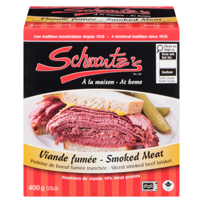 Schwartz's Smoked Meat Sliced Smoked Beef Brisket 400 g, $3.75/100g