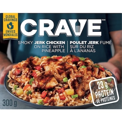 Crave Smoky Jerk Chicken On Rice With Pineapple Frozen Meal 300 g, $1.33/100g