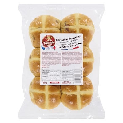 LA FOURNEE DOREE Raisin And Spice Hot Cross Buns 240 g, $2.04/100g