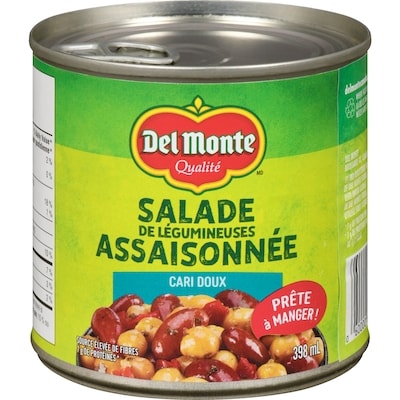 Del Monte Salade de légumineuses assaisonnée cari doux 398 ml, 0,83 $/100ml