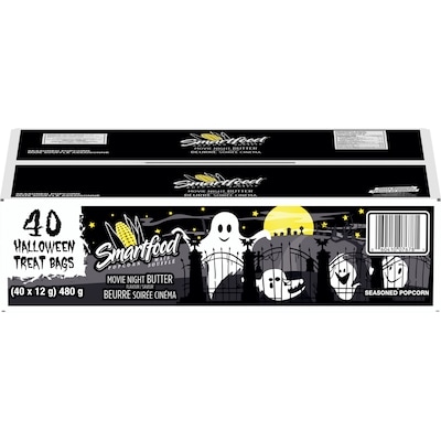 Smartfood Movie Night Butter Flavour Seasoned Popcorn, 40 Halloween Treat Bags, 12 g Each 480 g, $2.71/100g